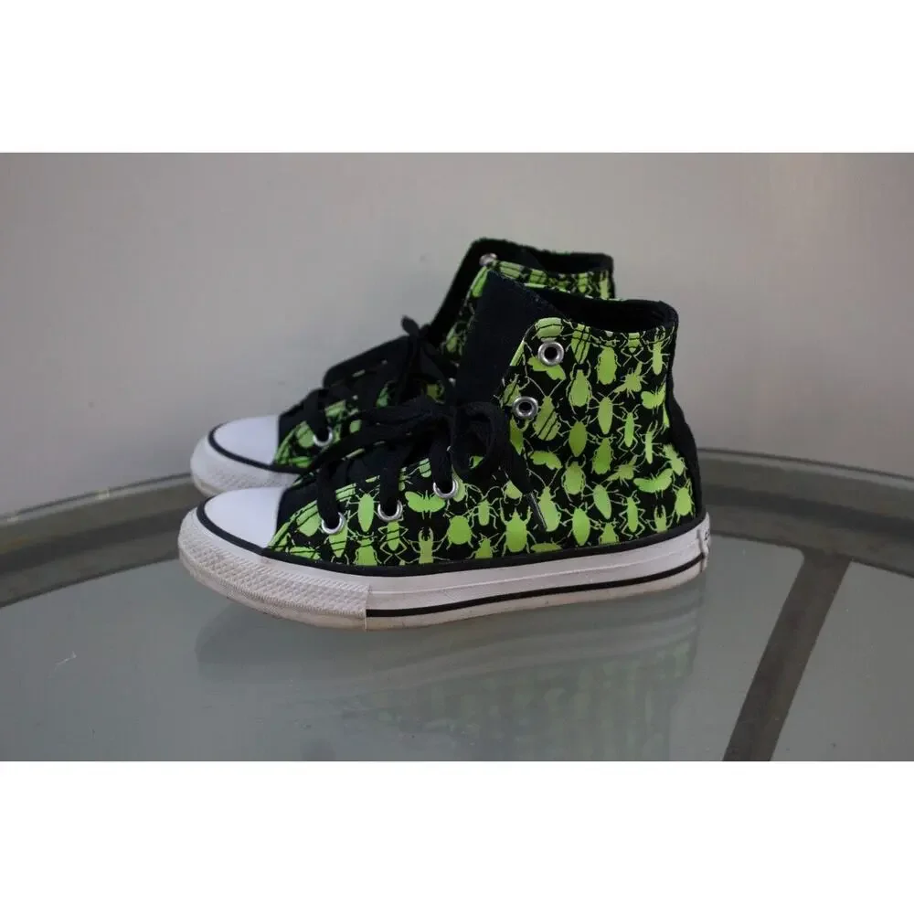 CONVERSE‎ Chuck Taylor Glow In The Dark Bugs Hi-Top Sneakers Junior Size 13